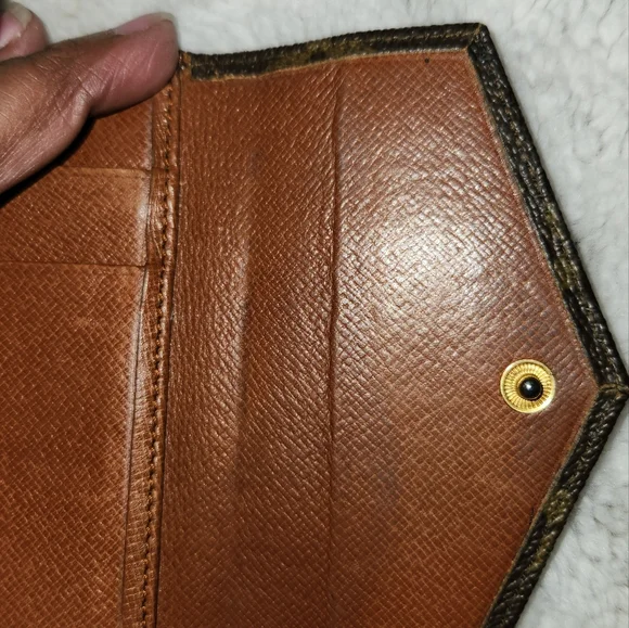 LOUIS VUITTON MONOGRAM CANVAS DOUBLE SNAP VINTAGE  WALLET ! - Picture 14 of 16